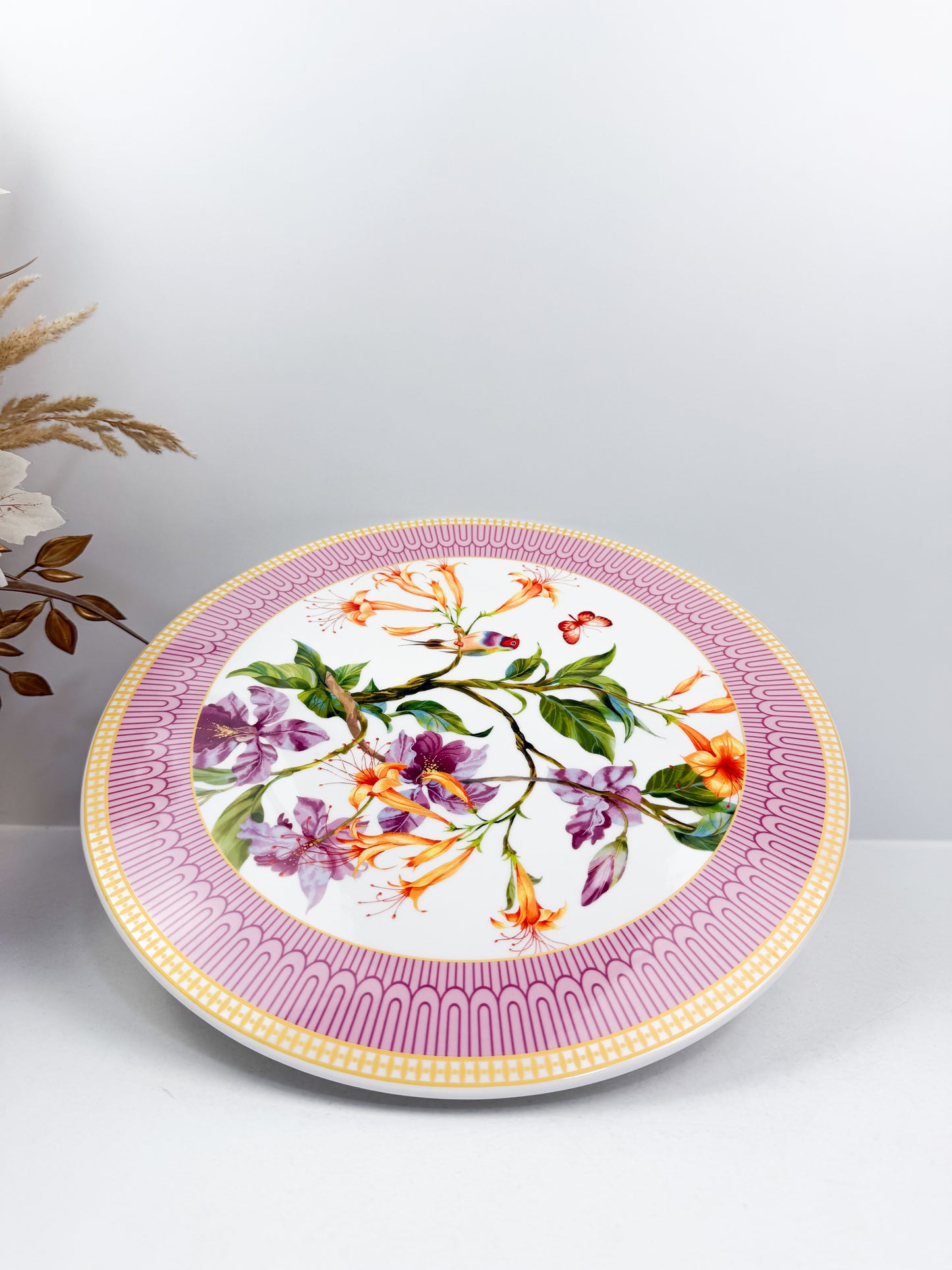 Plat à gâteau motif florale