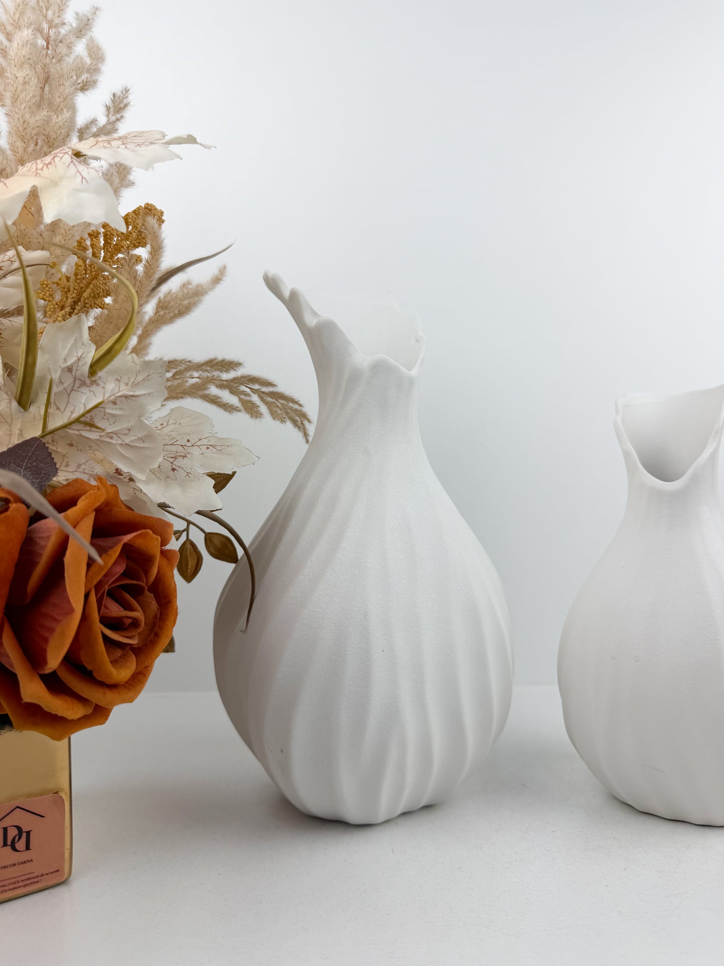 Duo Vase en céramique blanche luxe