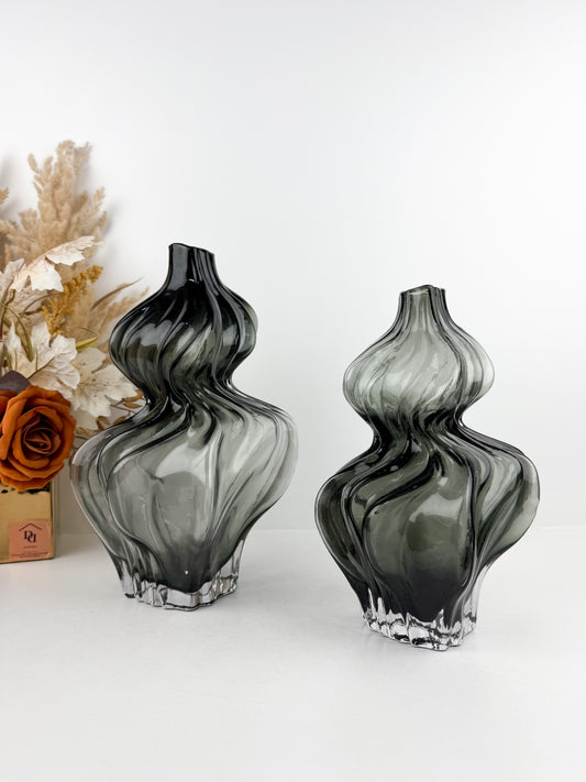Vases sculpturaux en verre soufflé