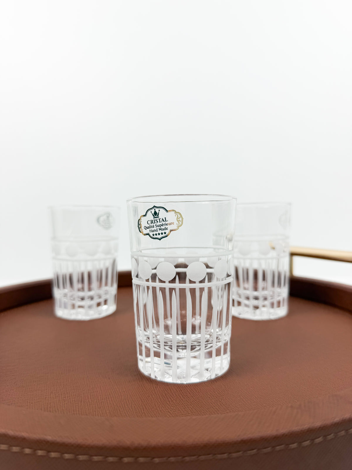 Six verres à thé en cristal transparent prestige.