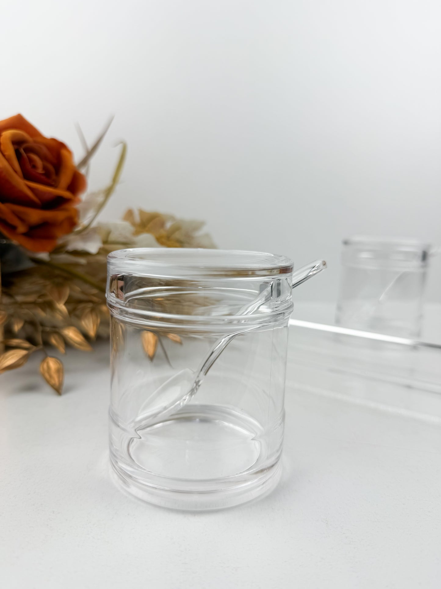 Ensemble de boîtes de confiture transparentes rondes en acrylique