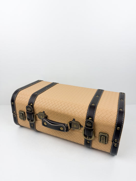 Valise en cuir véritable élégance beige