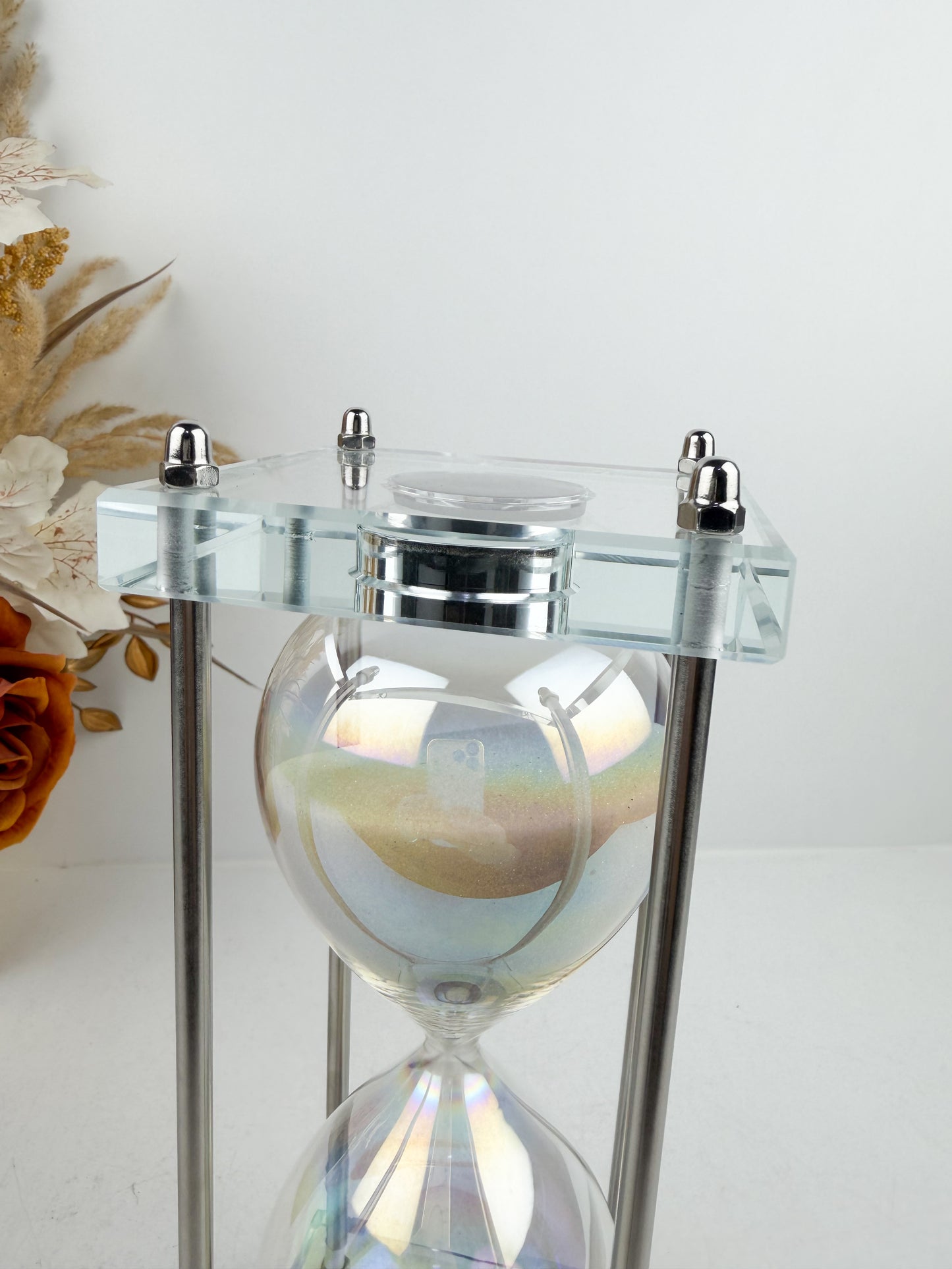 Sablier décoratif luxe en cristal transparent