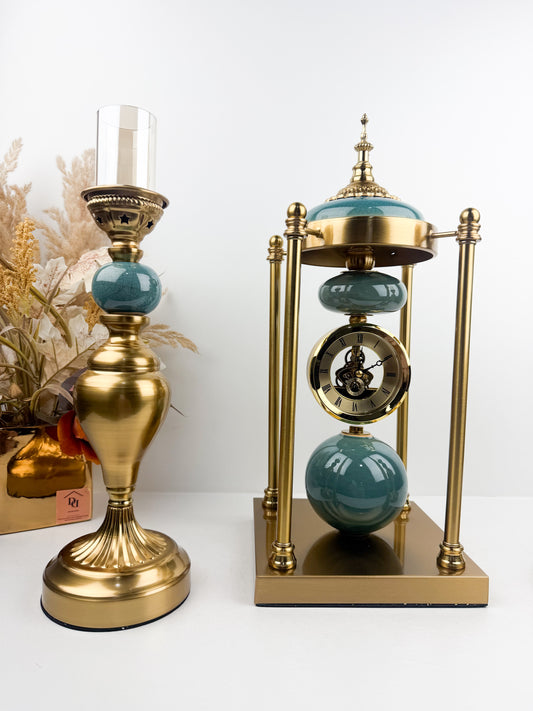 Bougeoir horloge en métal de luxe haute qualité