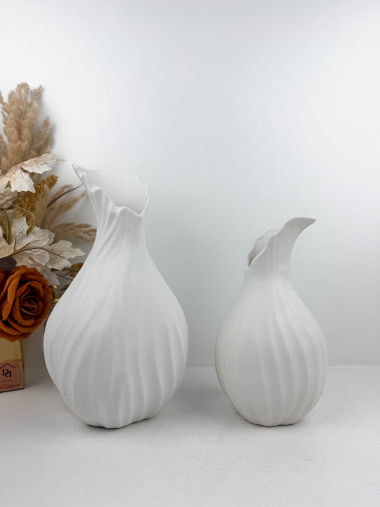 Duo Vase en céramique blanche luxe