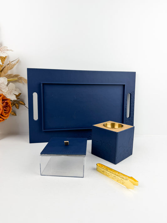 Encensoir élégant d'un plateau en cuir décoratif rectangulaire aux lignes épurées