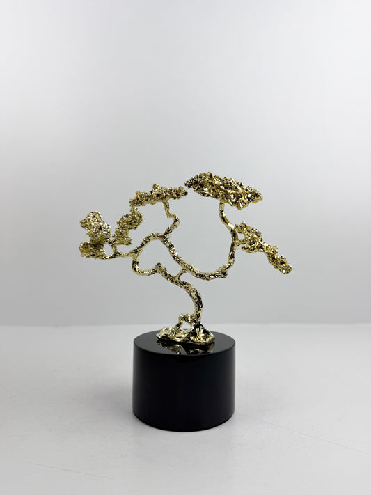 Arbre décorative luxueuse en métal doré