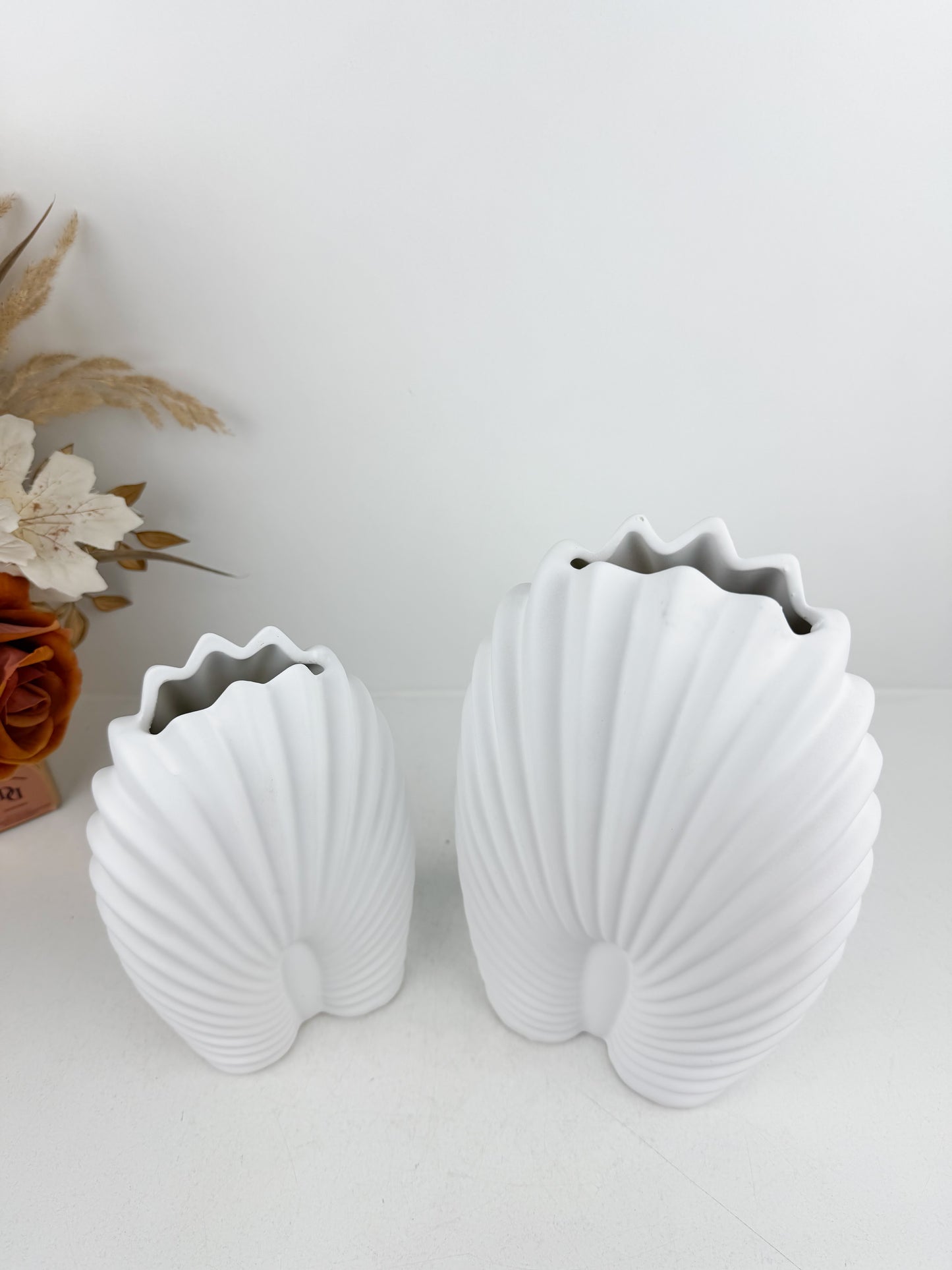 Duo Vases décoratives modernes blanches