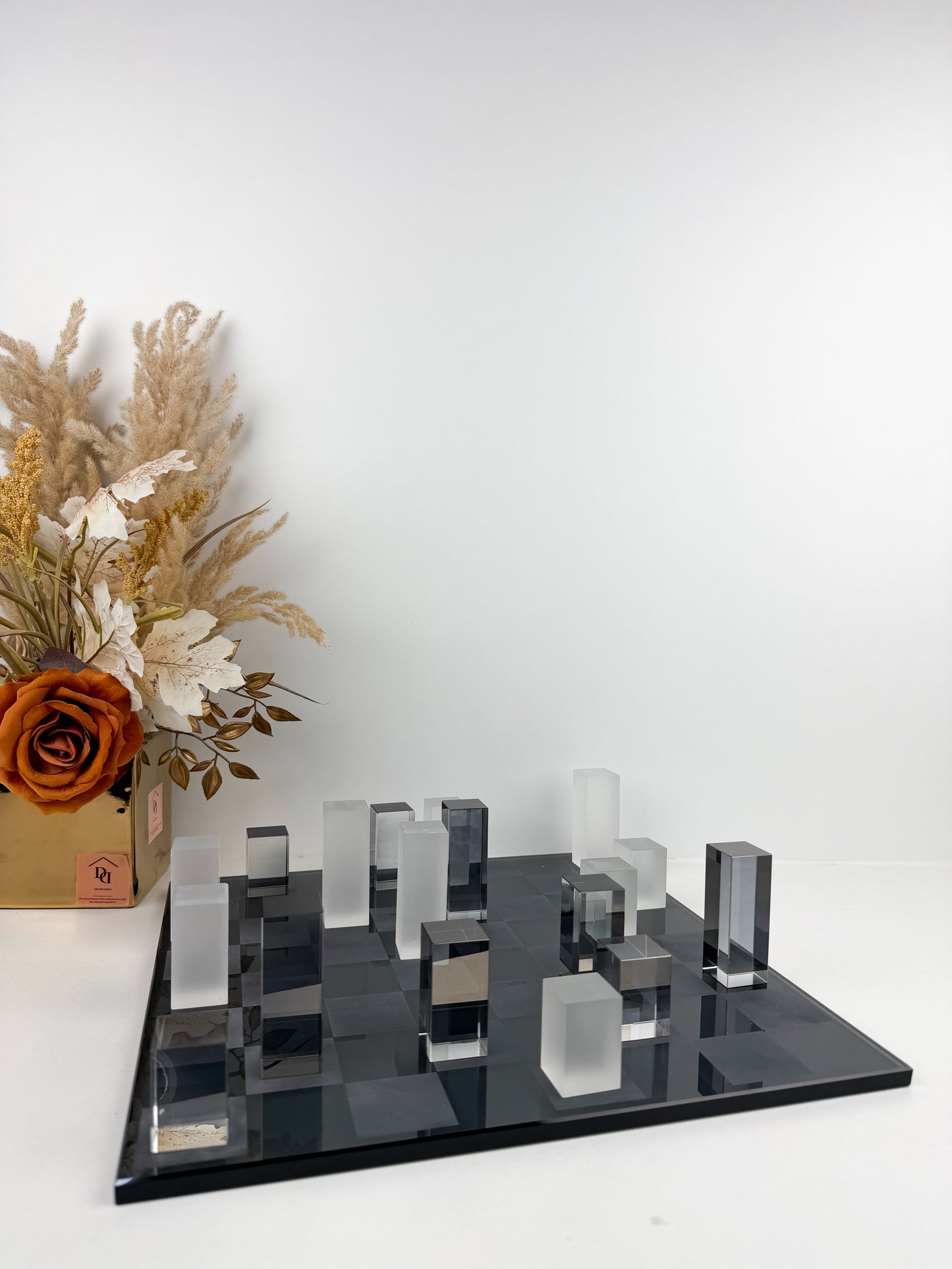 Jeu d'échecs moderne en cristal de haute qualité