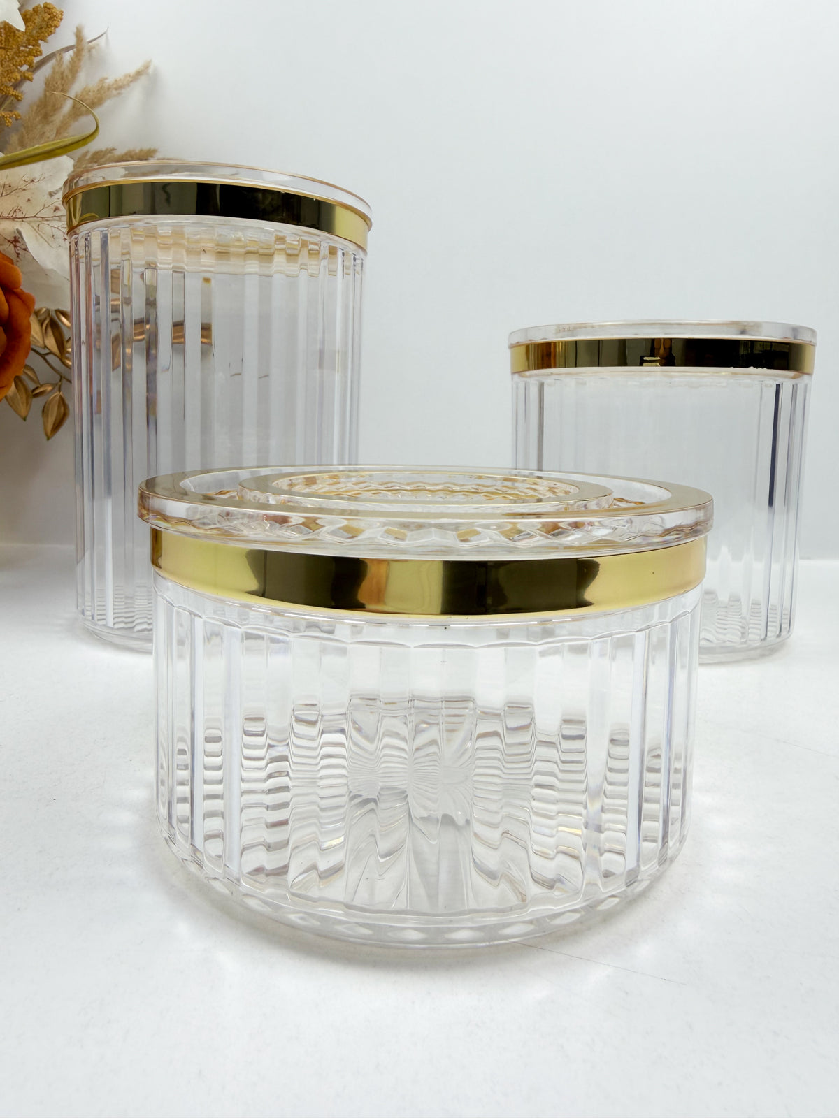 Trio de boîtes hermétiques en plexiglass alimentaire de haute qualité