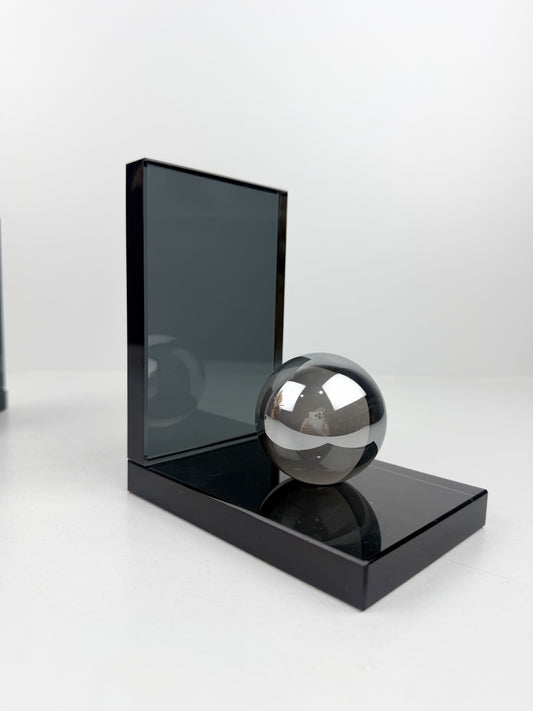 Serre-livres décoratif en cristal gris