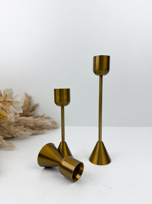 Ensemble de bougeoirs réversibles au design épuré en métal