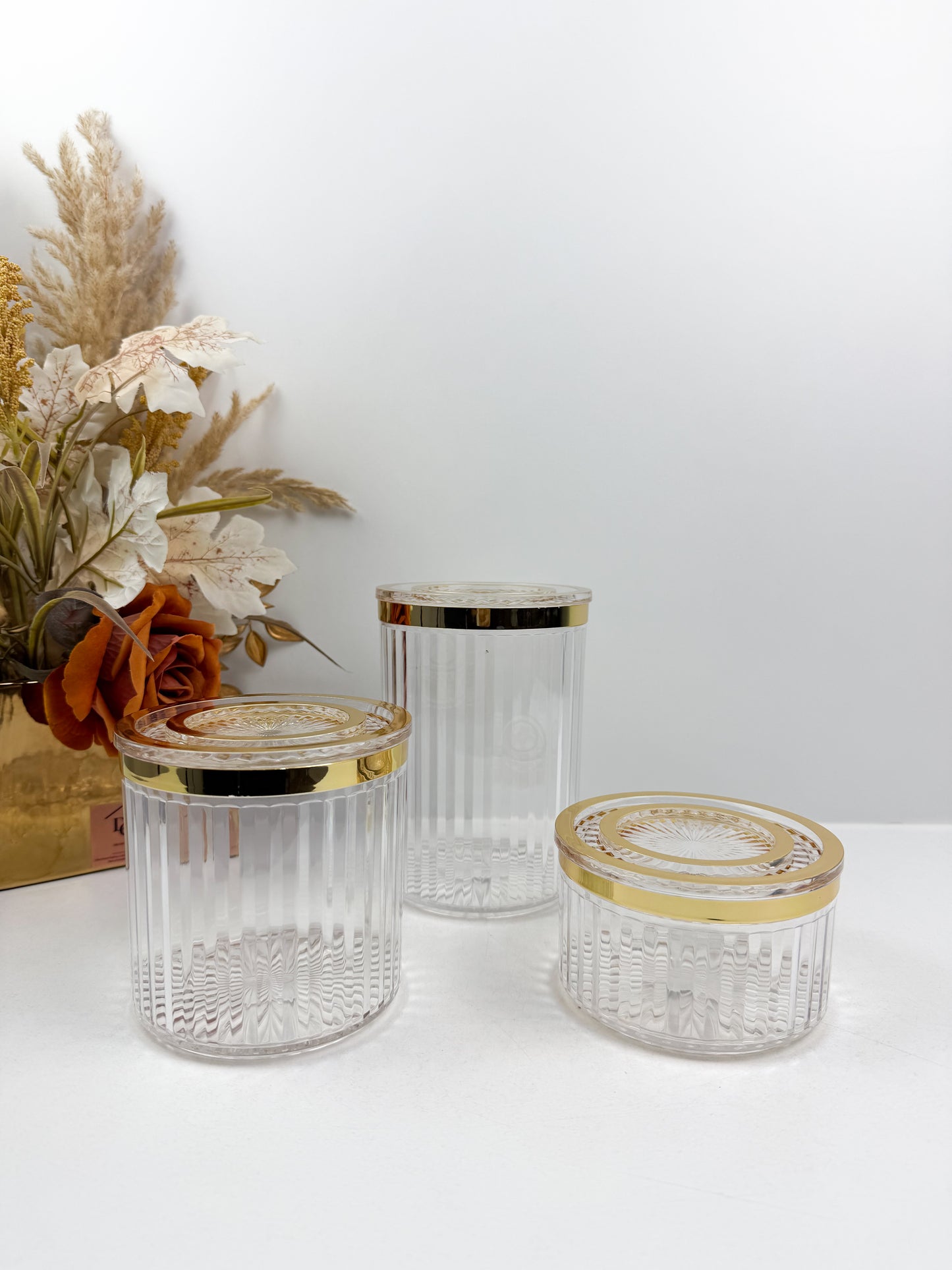 Trio de boîtes hermétiques en plexiglass alimentaire de haute qualité