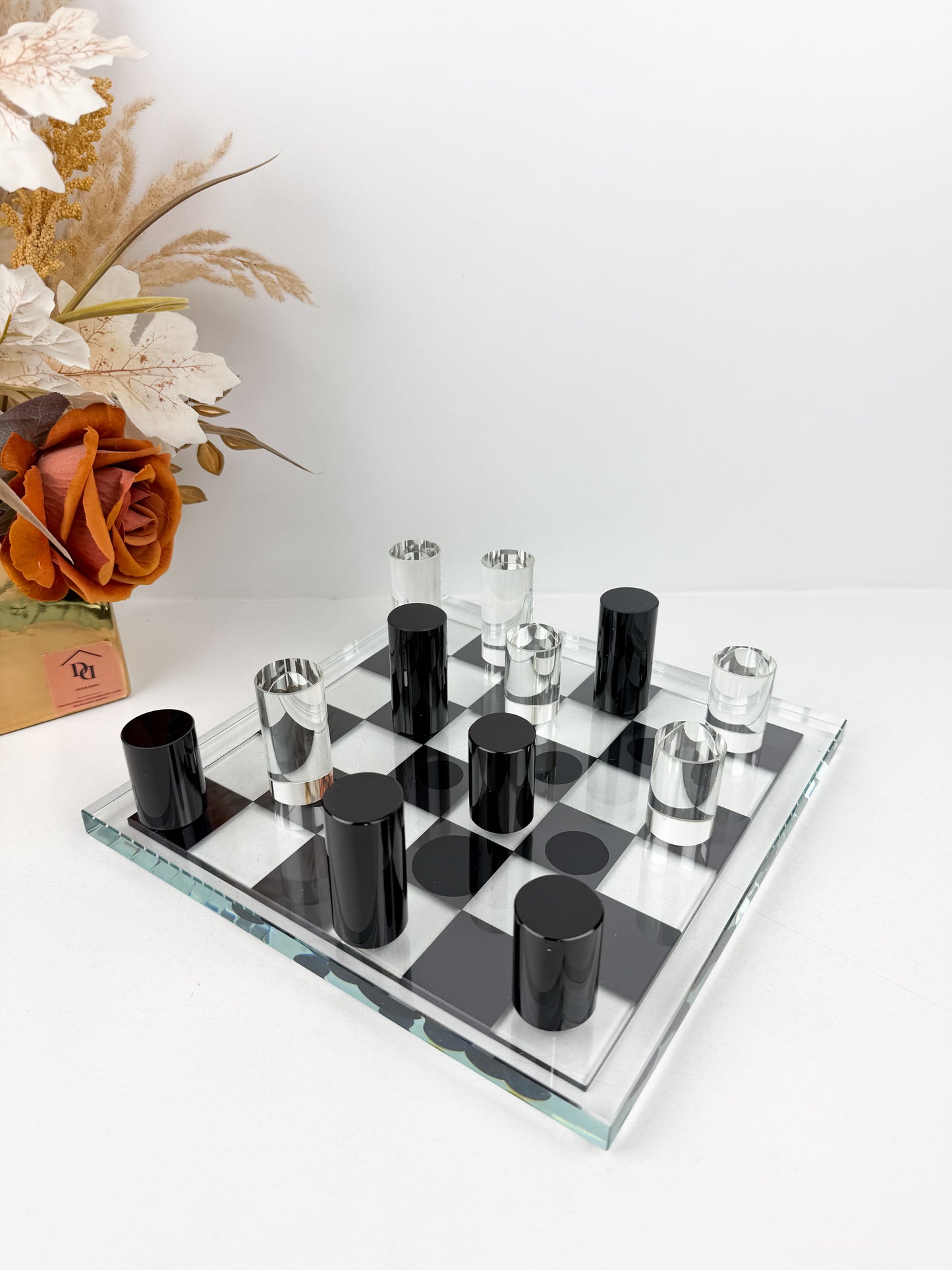 Jeu d'échecs de luxe en cristal élégant