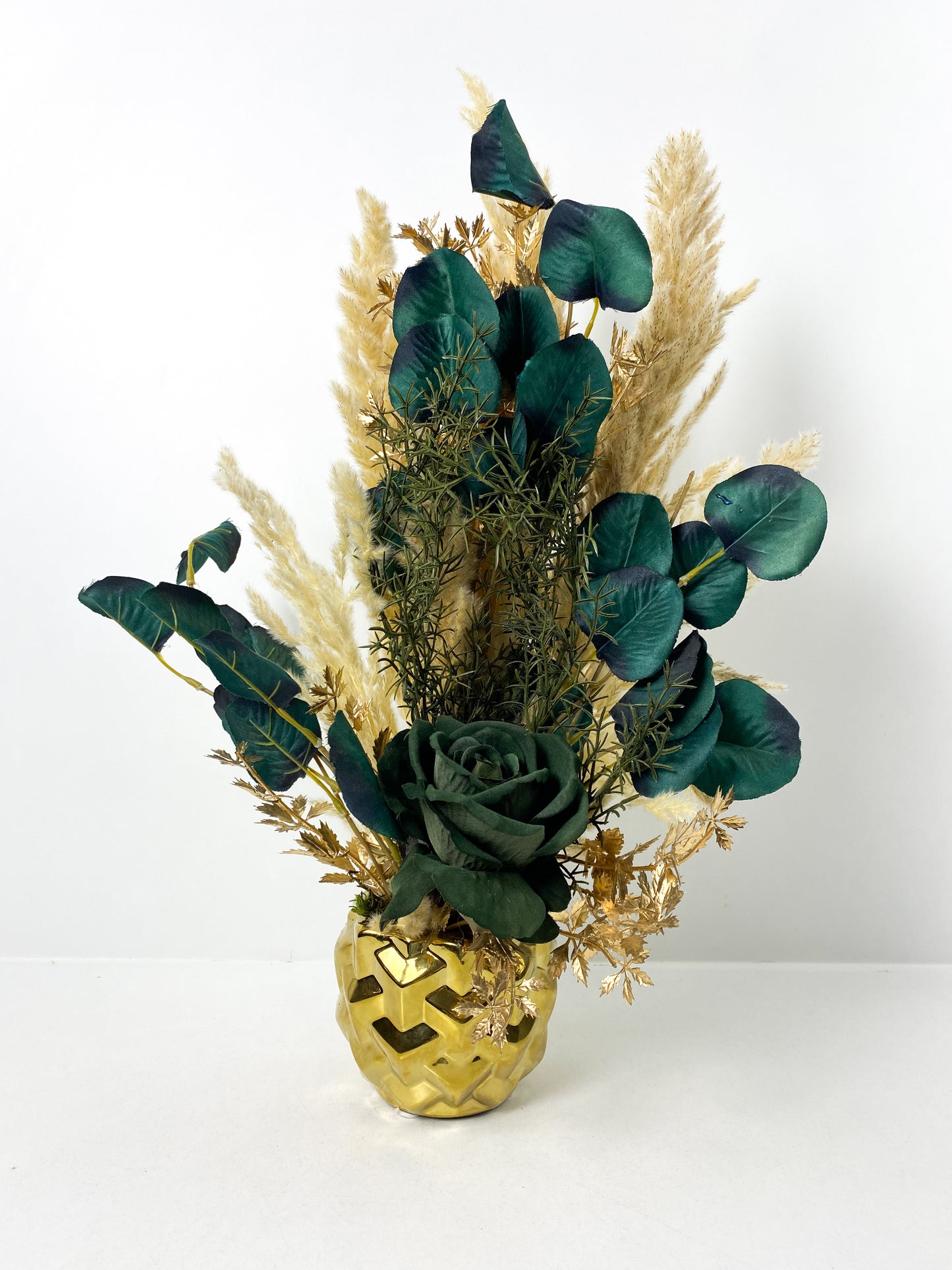 Fleurs Séchées–Vase avec fleurs séchées Vert