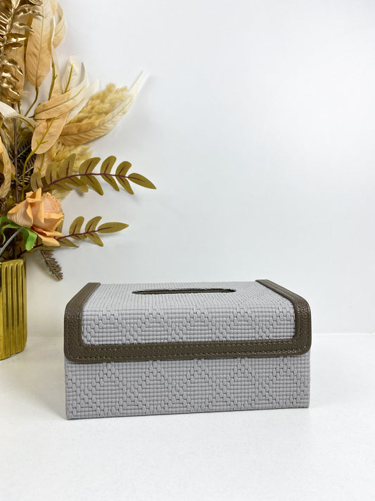 Boîte à mouchoirs avec Couvercle en Cuir rectangulaire , porte-serviettes, bord noir