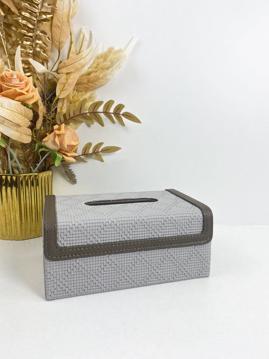 Boîte à mouchoirs avec Couvercle en Cuir rectangulaire , porte-serviettes, bord noir