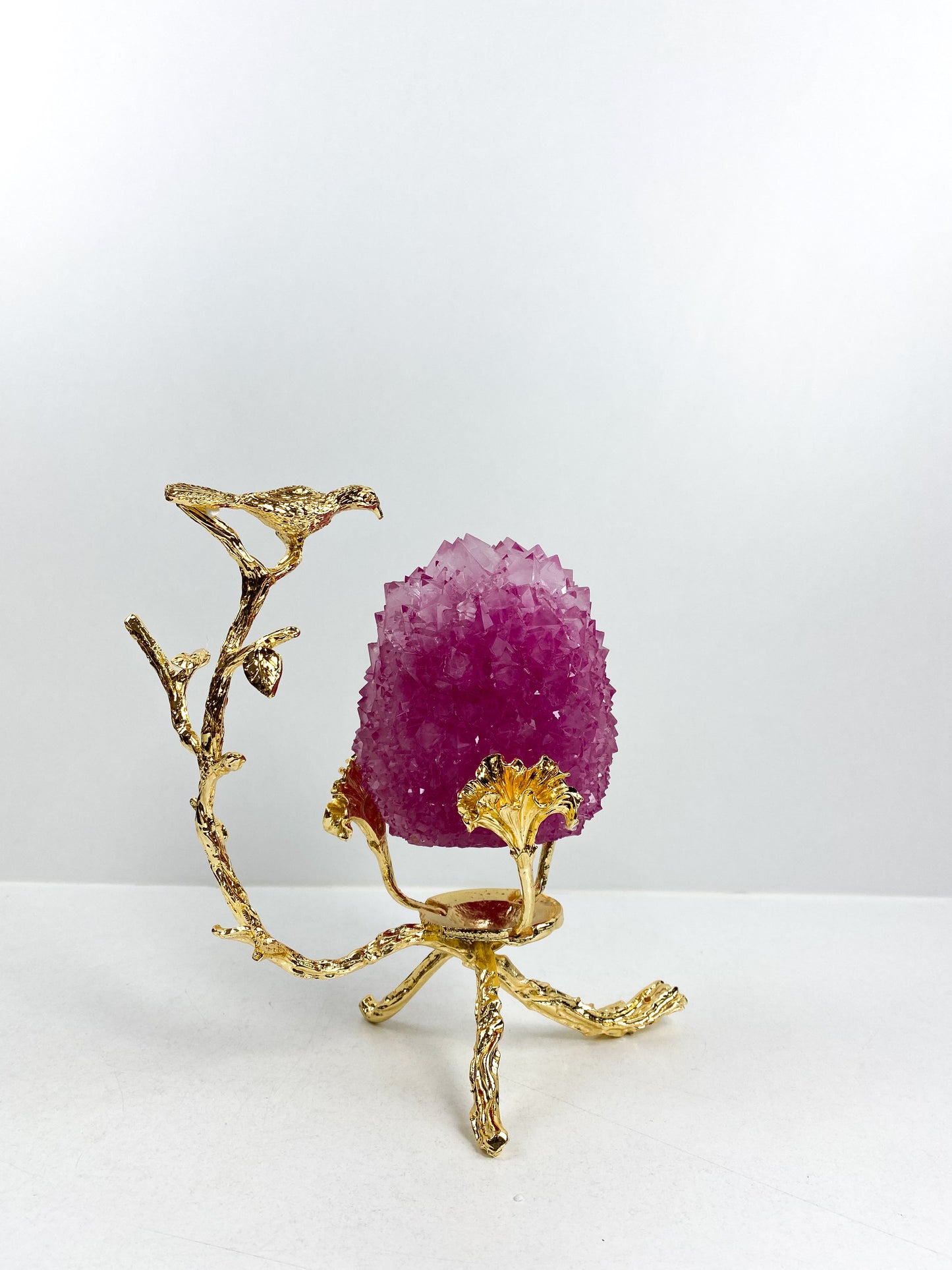 Oeuvre d'Oiseau localité en Alliage Plaqué Or, Ornements de Boule de Fleur, Décoration de Bureau