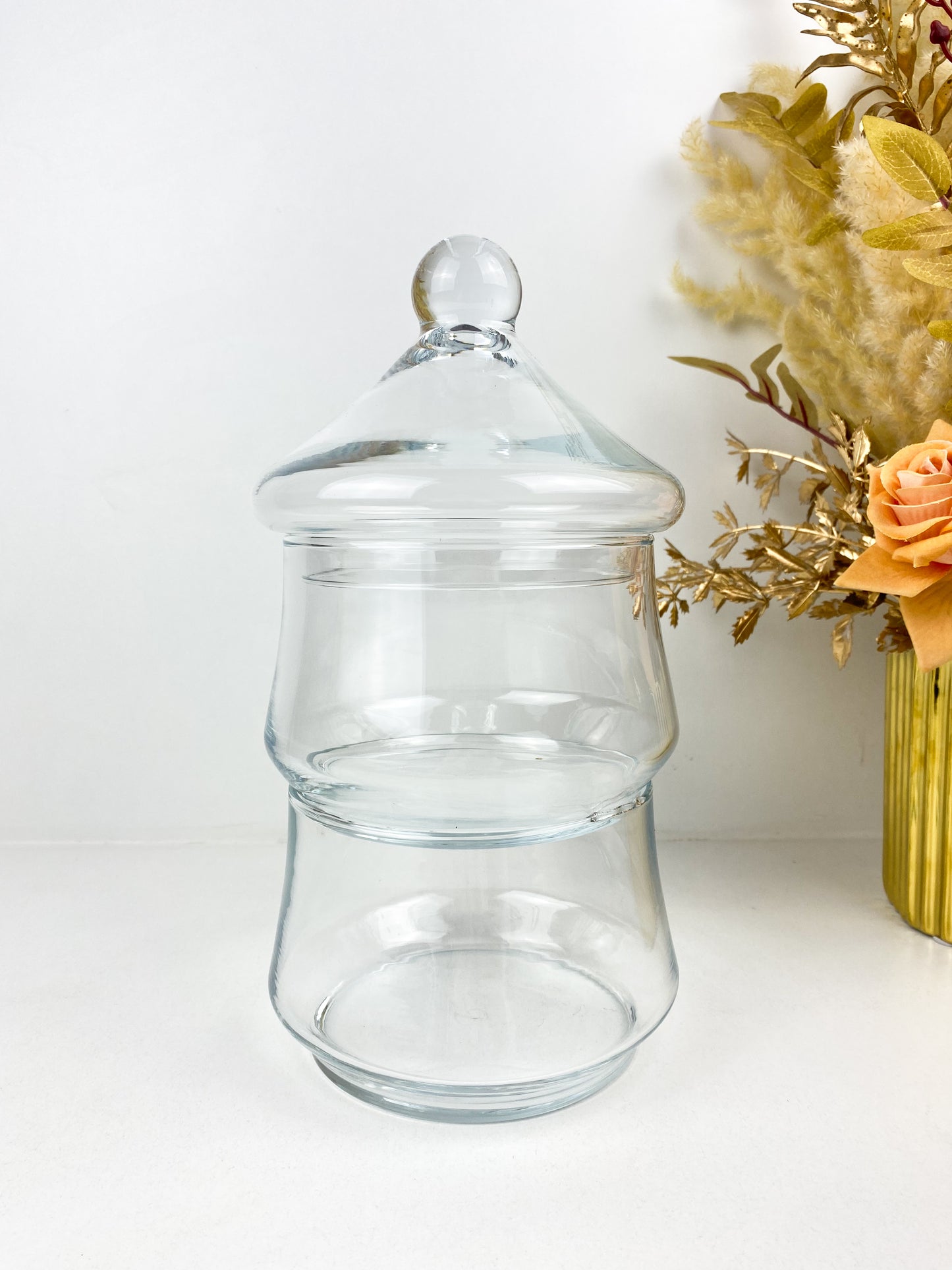 Bonbonnières -Bonbonnière à 2 Étages en Verre – Élégante et Pratique pour le Stockage de Friandises et de Collations