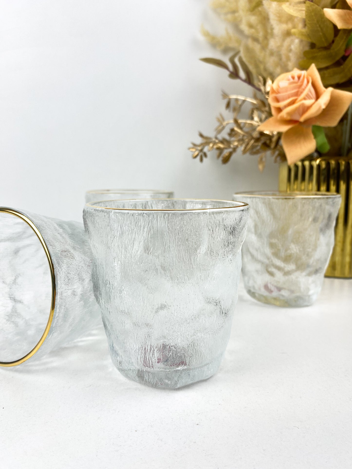 Verres – verres de glace à grains transparents pour l'eau, le jus