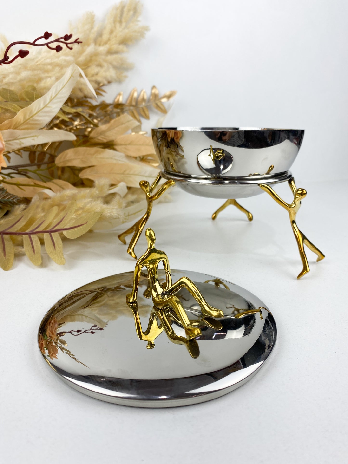 Présentoir et bonbonnières en acier inoxydable