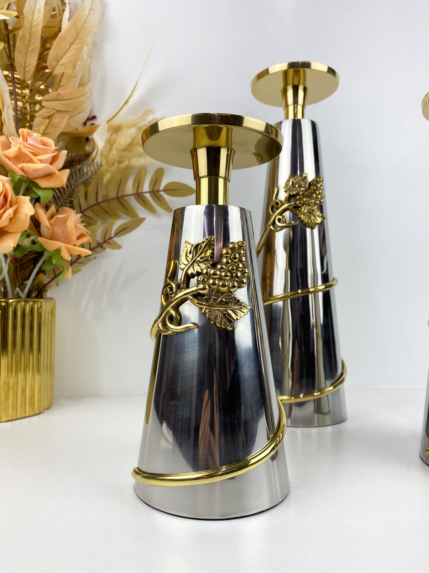 Ensemble de 3 bougeoirs cartier