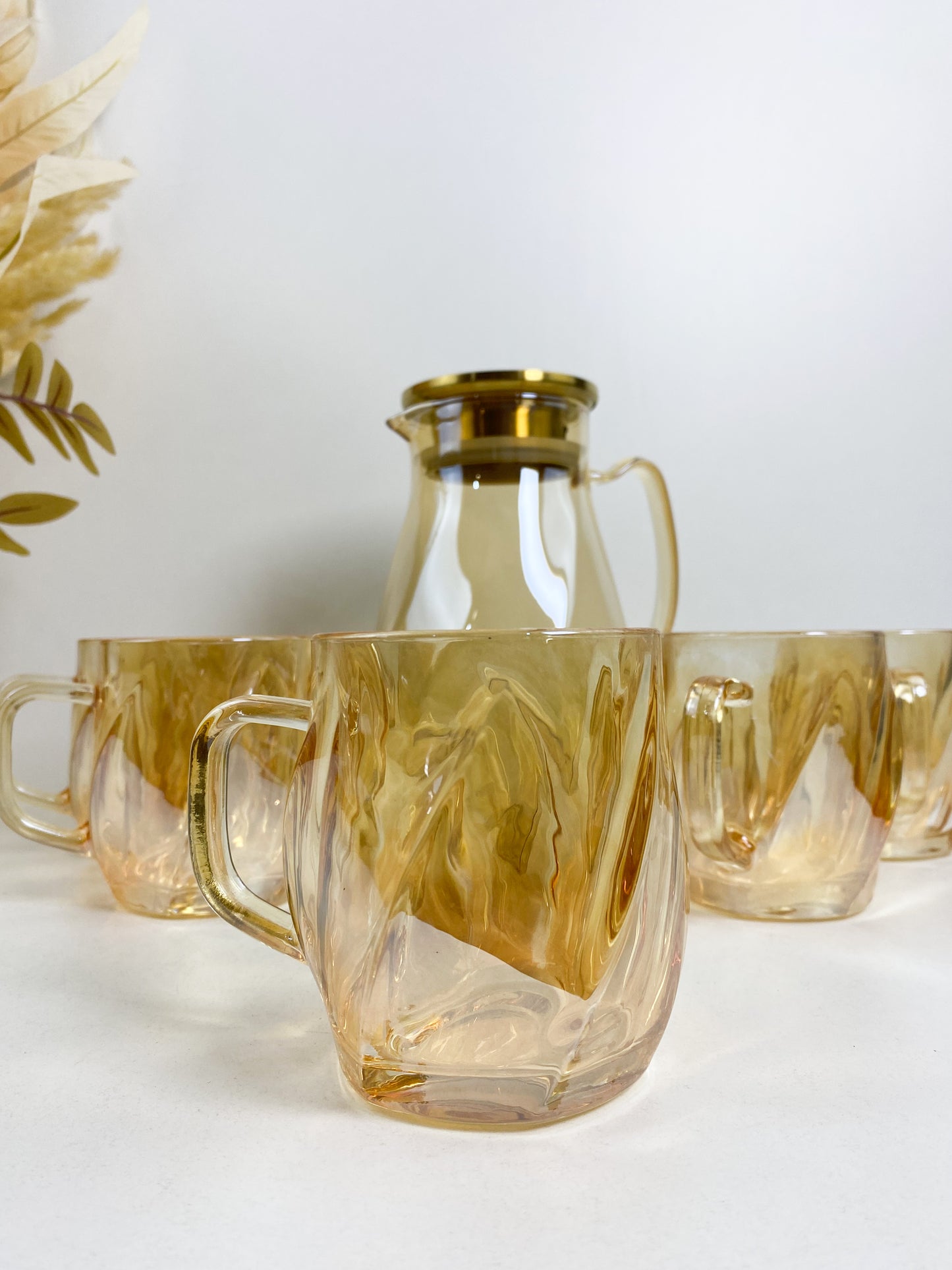 Carafe avec 6 verres pour boissons fraîches et jus