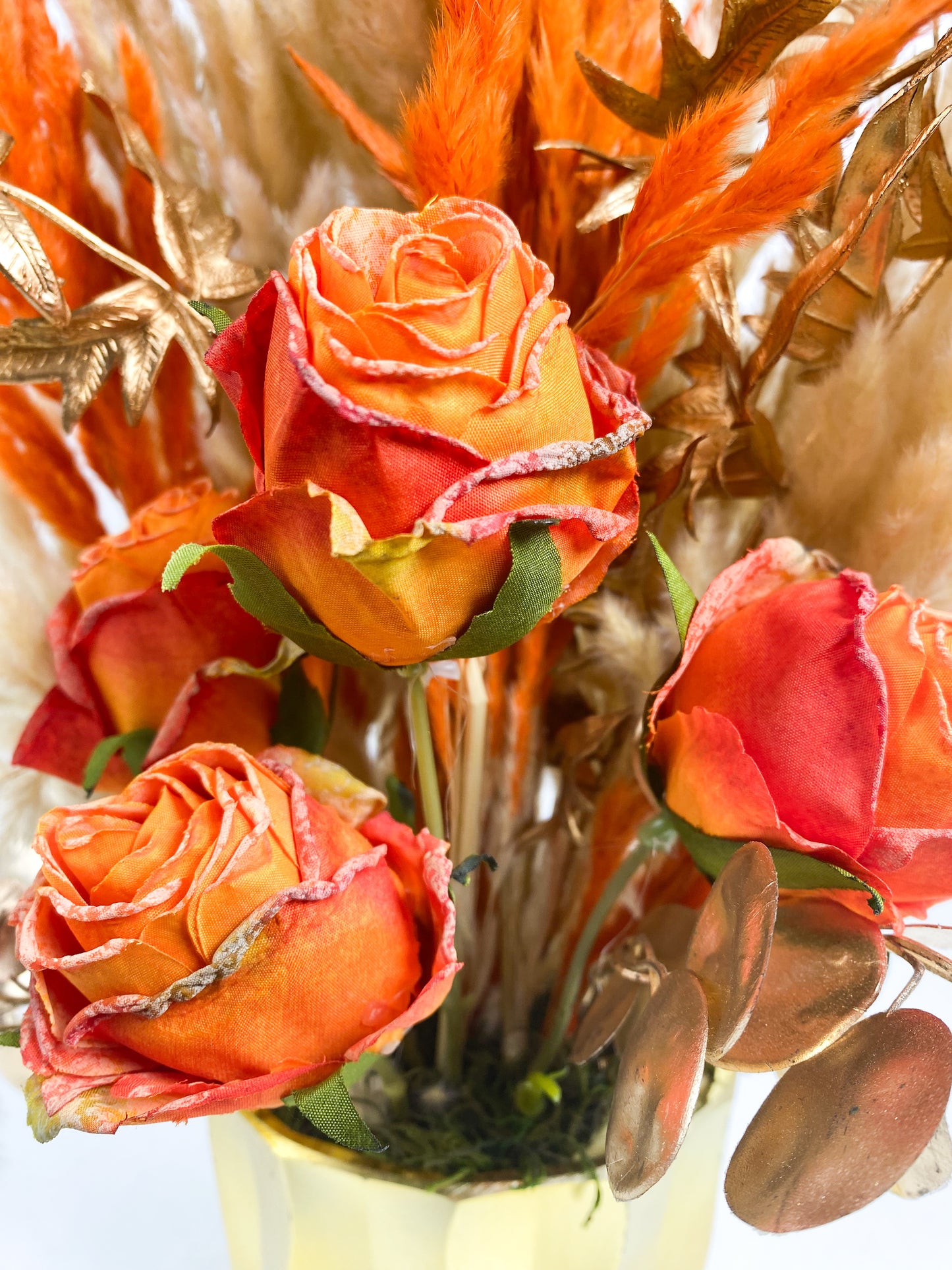 Fleurs Séchées–Vase avec fleurs séchées orange
