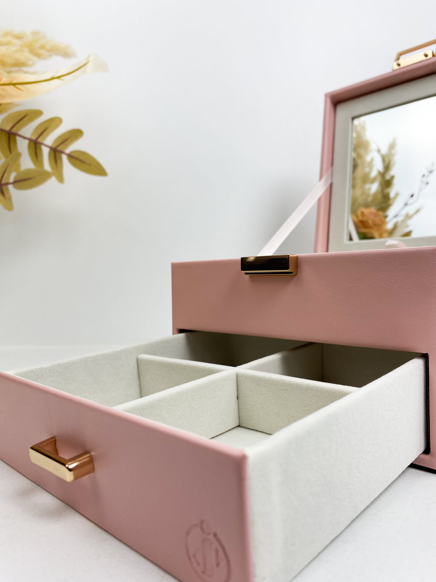 Boîte À Bijoux De Tiroirs En semi cuir De Luxe