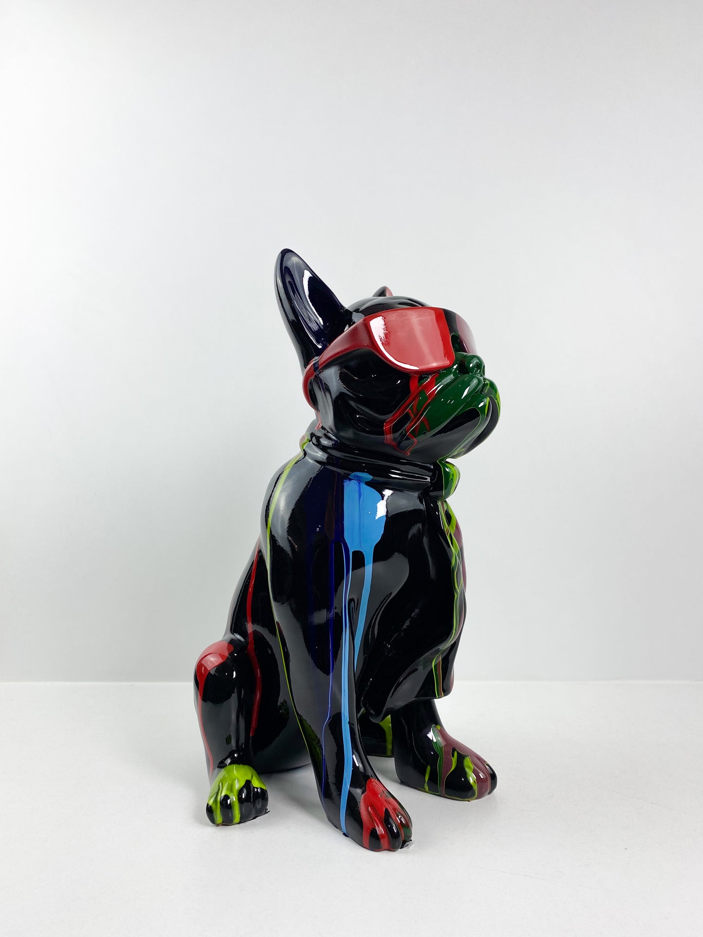 Grande Statue décorative en résine peinte à la main - Motif bouledogue