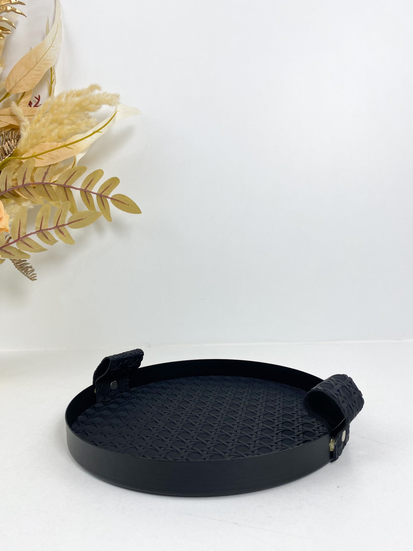Plateau en cuir , plateau de rangement
