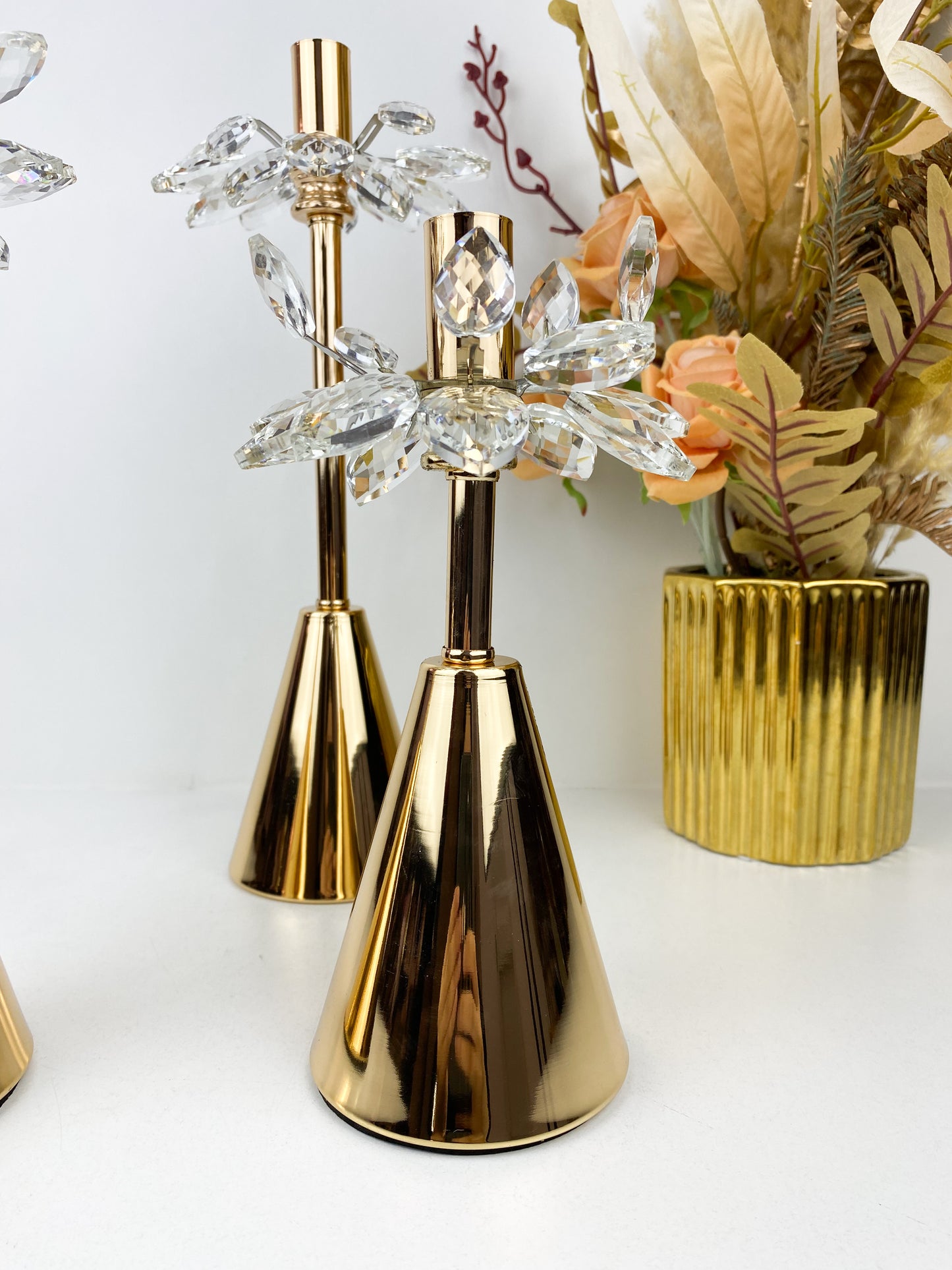 Ensemble de 3 bougeoirs cristal chic