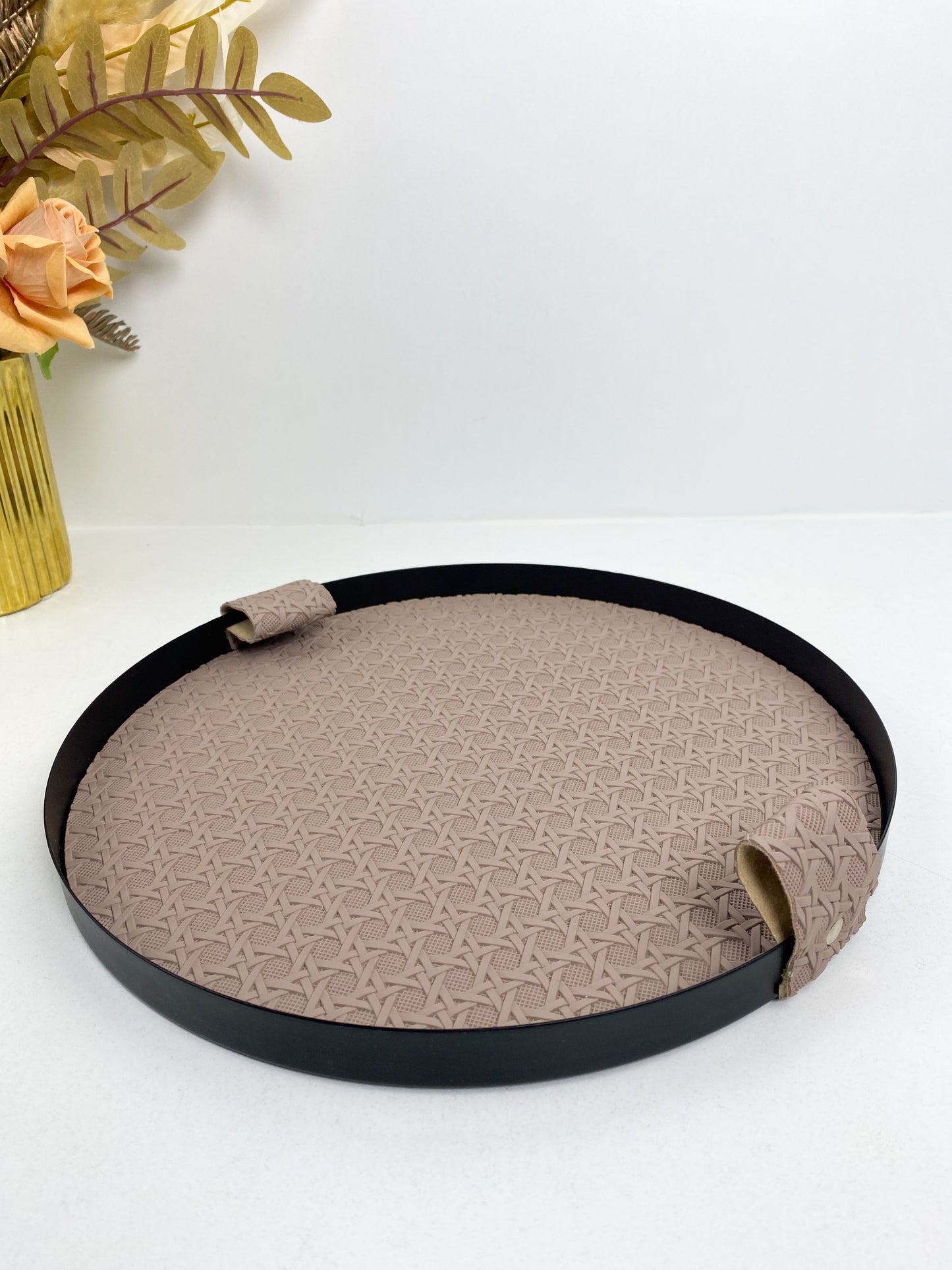 Plateau en cuir , plateau de rangement