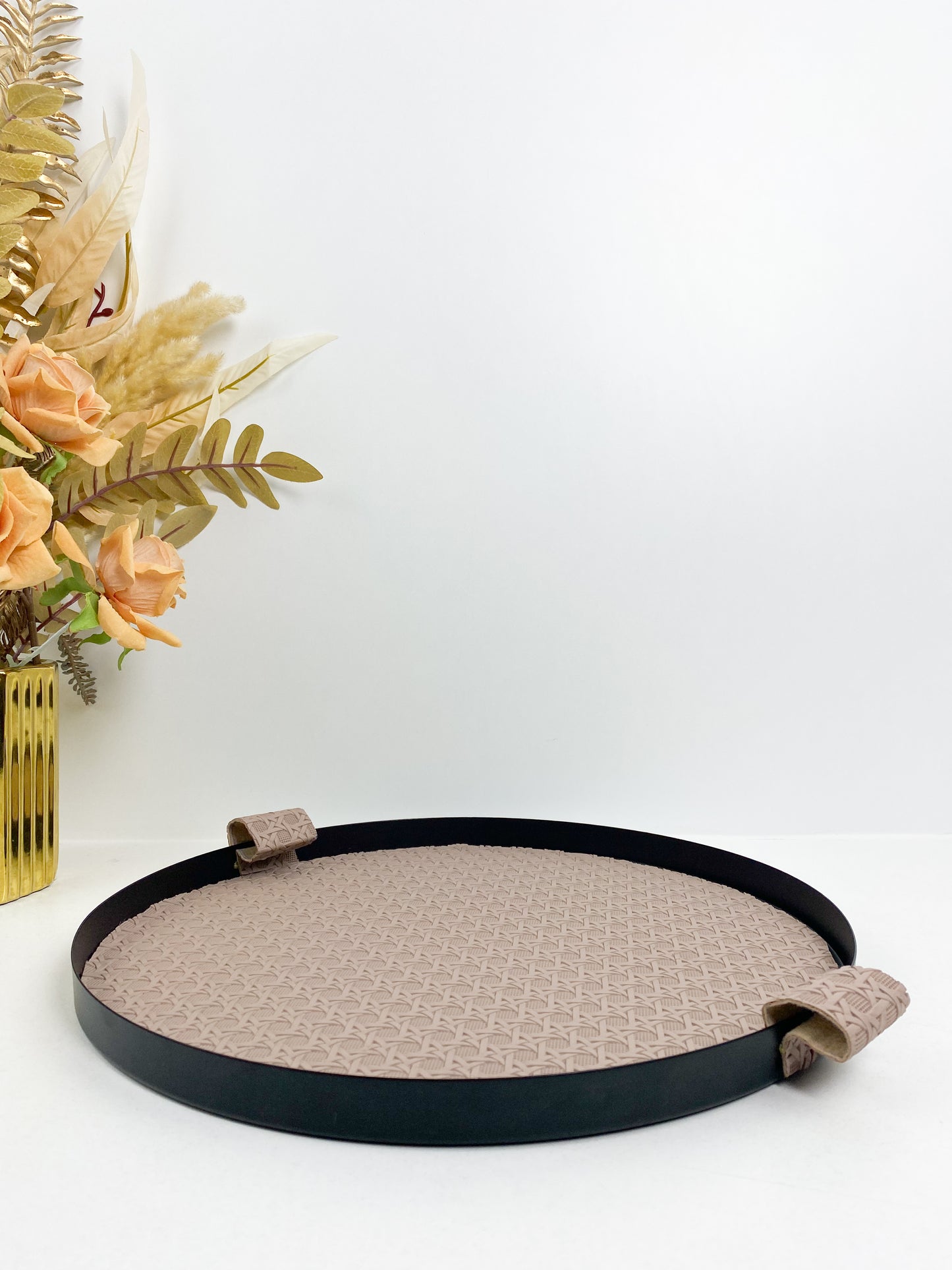 Plateau en cuir , plateau de rangement