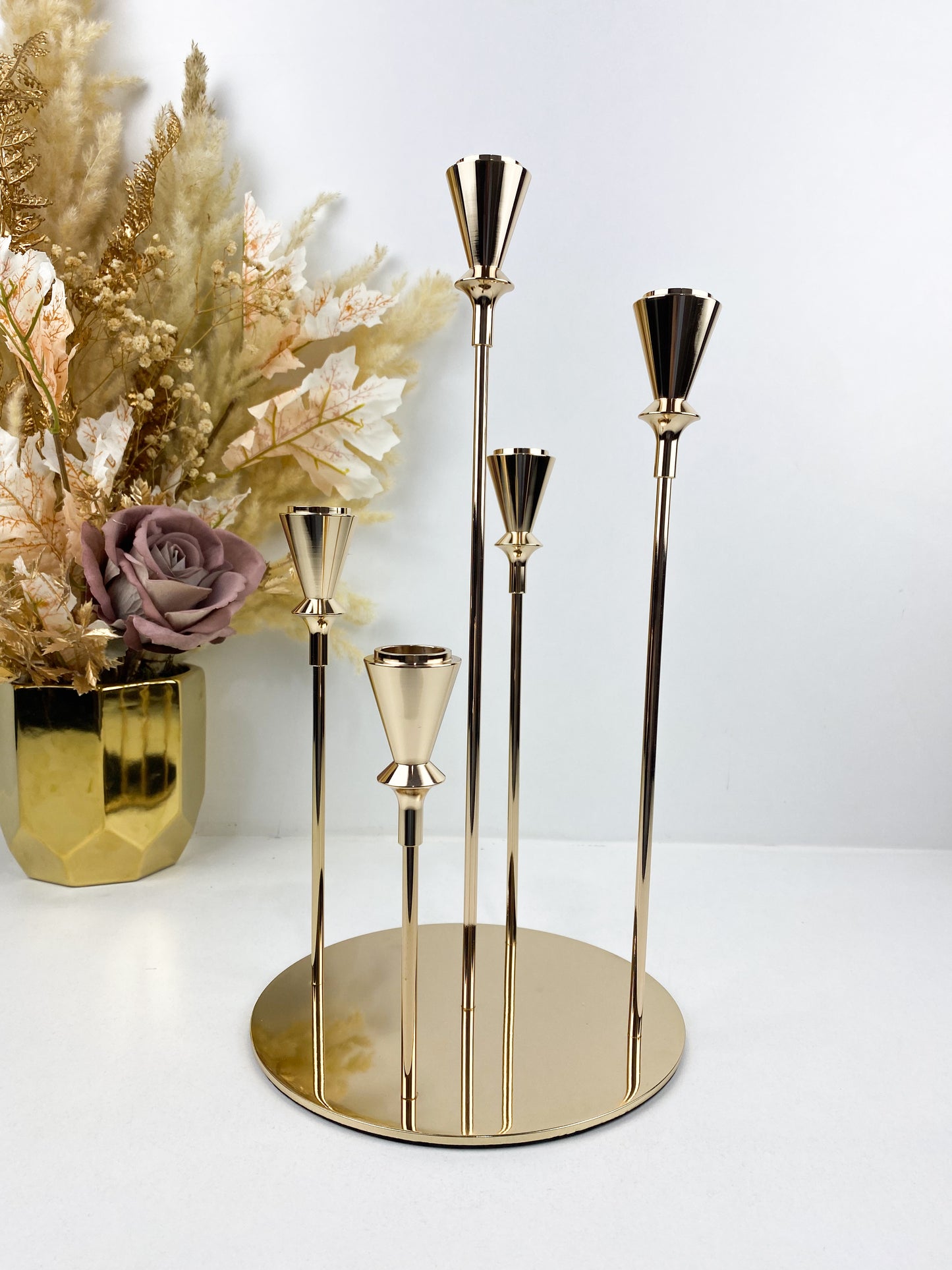 Bougeoirs- Ensemble de set bougie en fer forgé