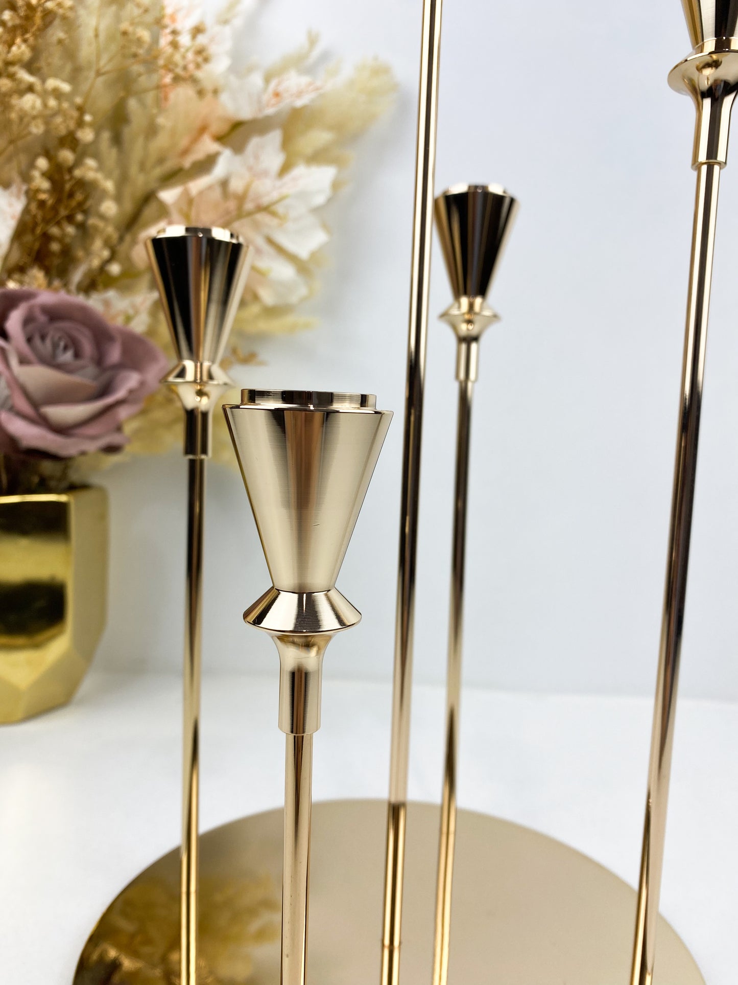 Bougeoirs- Ensemble de set bougie en fer forgé