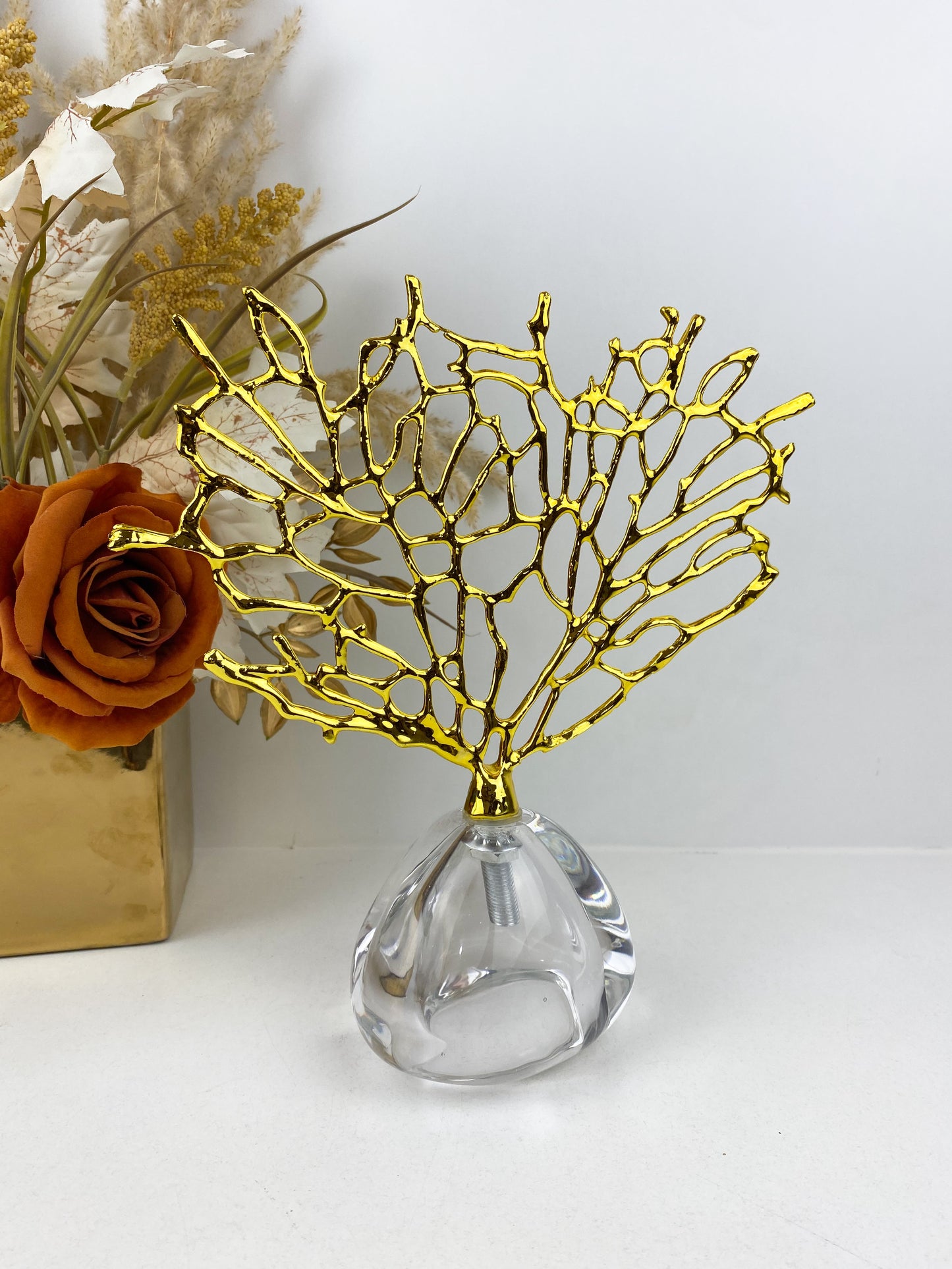 Décoration d'arbre corail en or