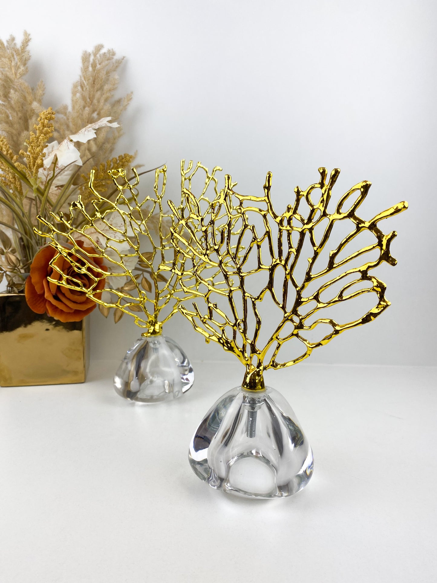 Décoration d'arbre corail en or