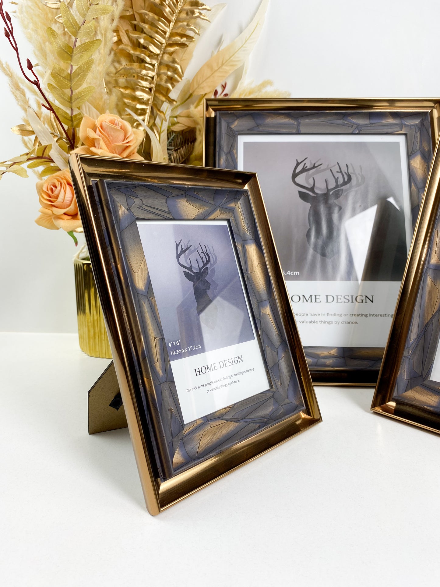 Cadre photo créatif en bois, ornements de salon