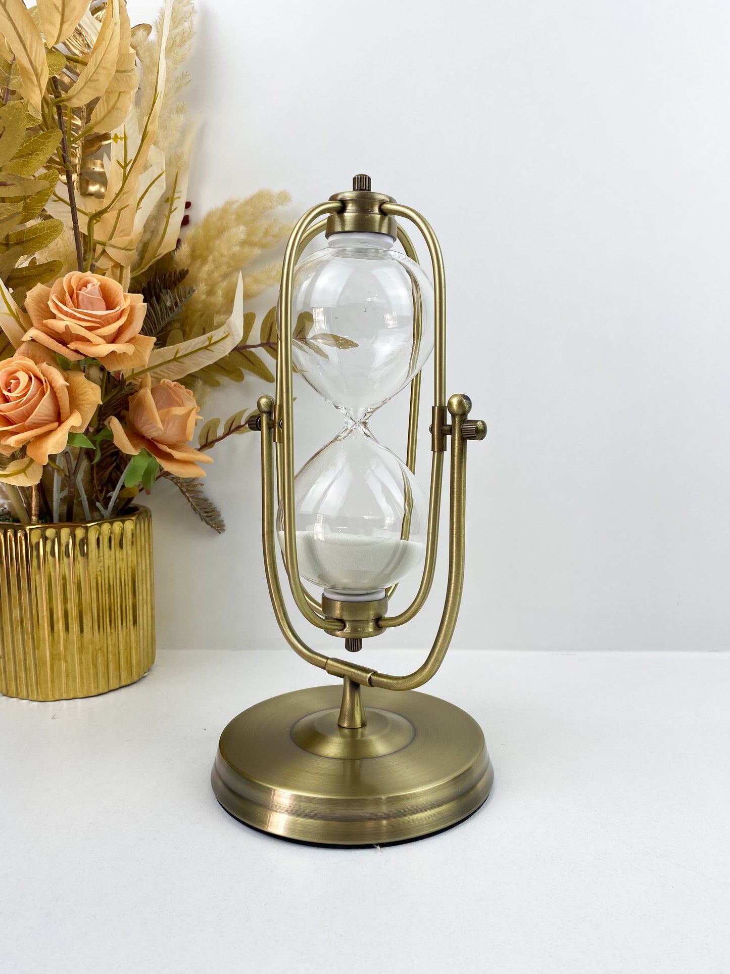 Sablier Globe Minuterie, Horloge de Sable Blanc