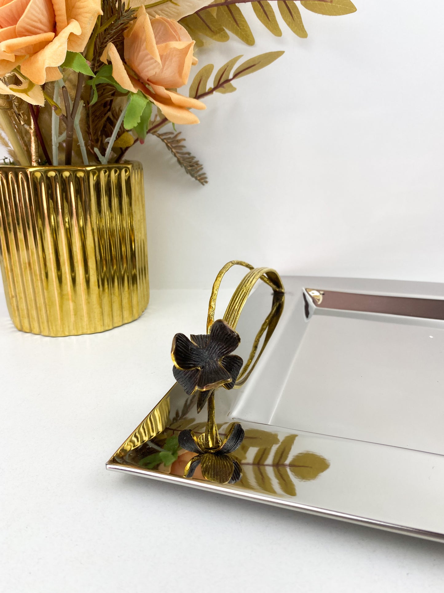 Plateaux-Plateaux rectangulaire en inox argenté