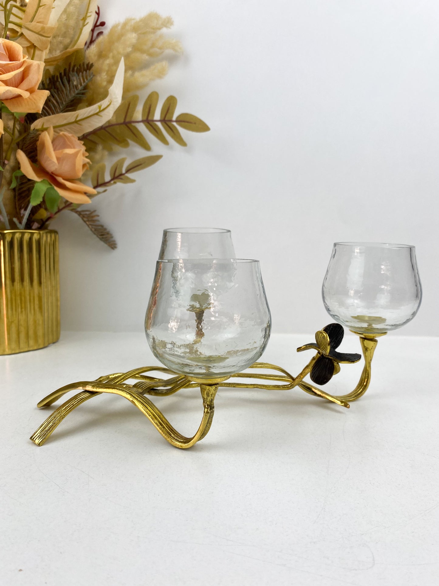 Lustre et bougeoir créatif en cristal à trois têtes