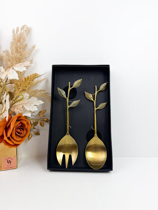 Ensemble de couverts à salade bronze