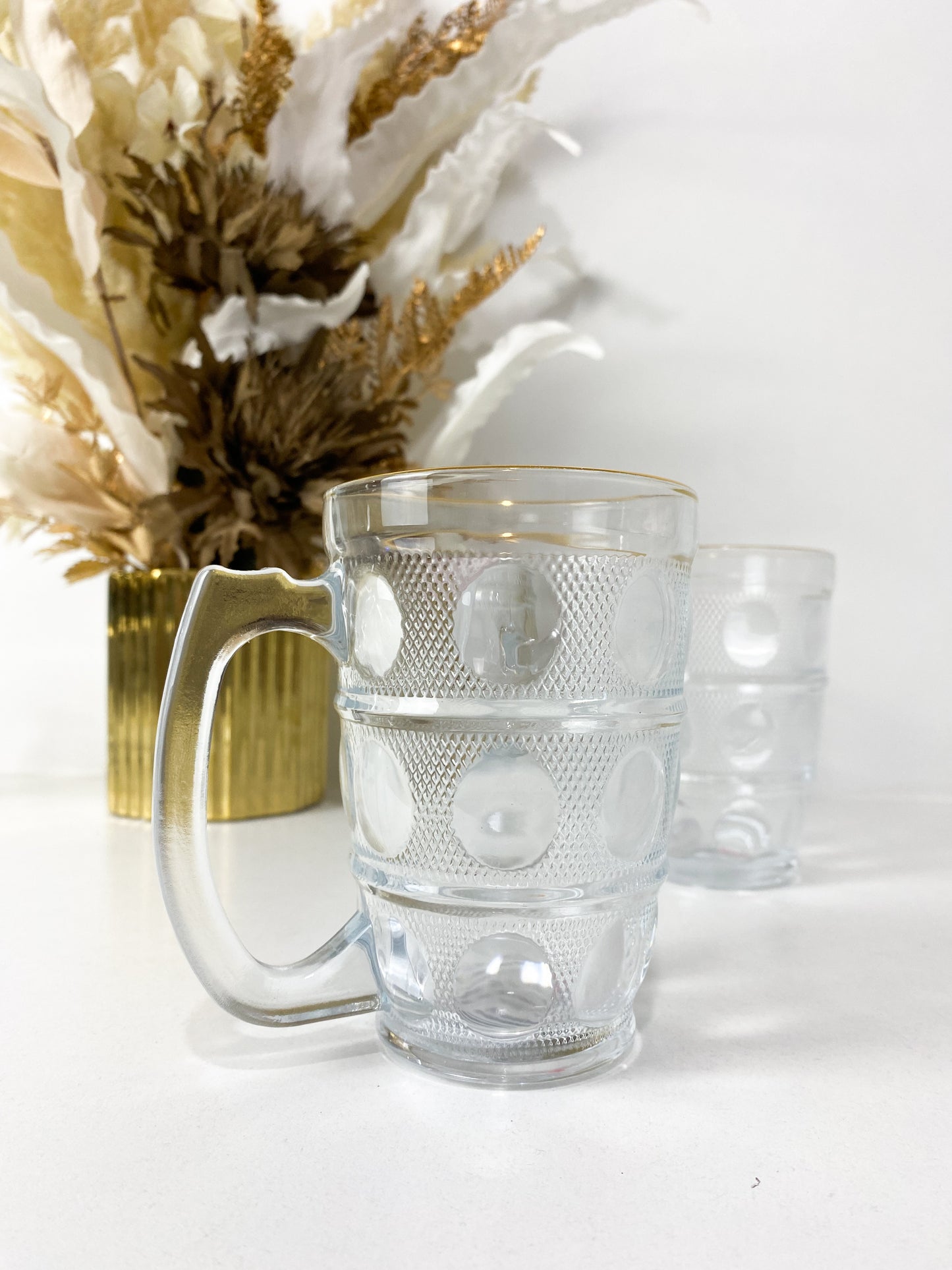 tasses à boissons en verre avec poignée de 560 ml, grands verres à eau