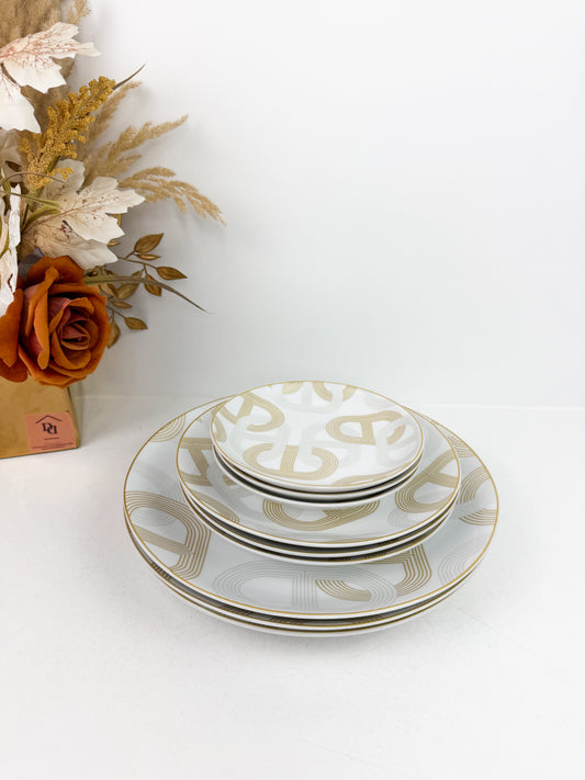 Service de Table Chainette en porcelaine de Luxe - 18 pièces