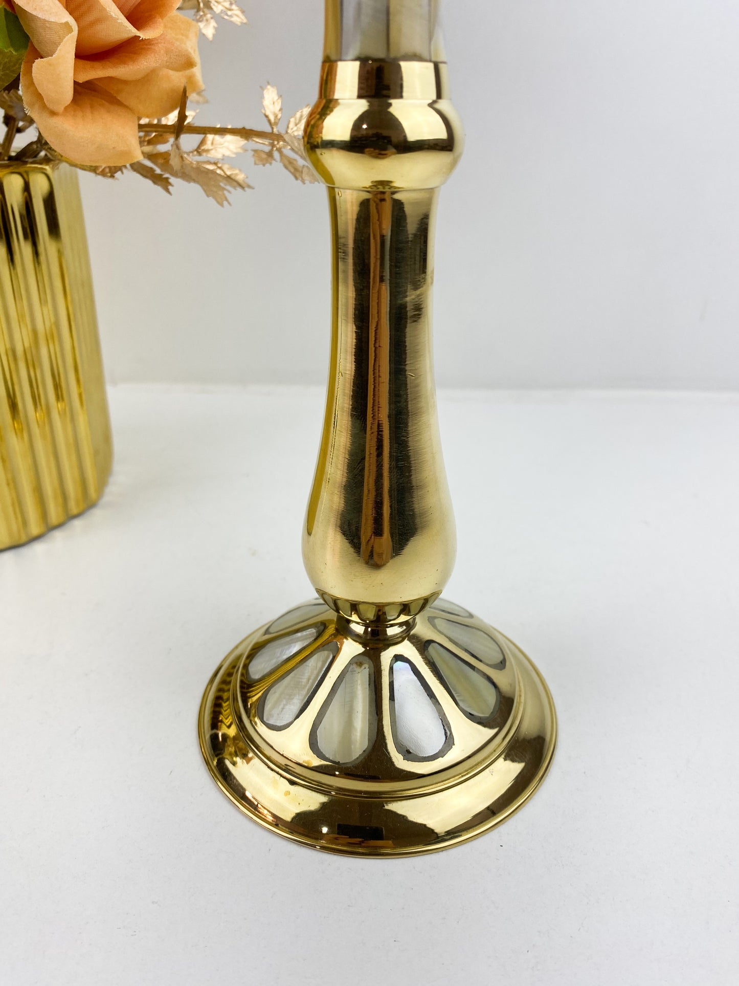 Bougeoirs-Bougeoir en laiton doré