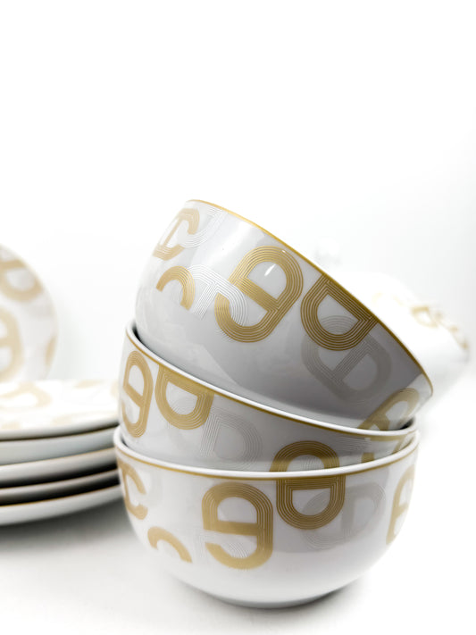 Service de Table Chainette en porcelaine de Luxe - 38 pièces