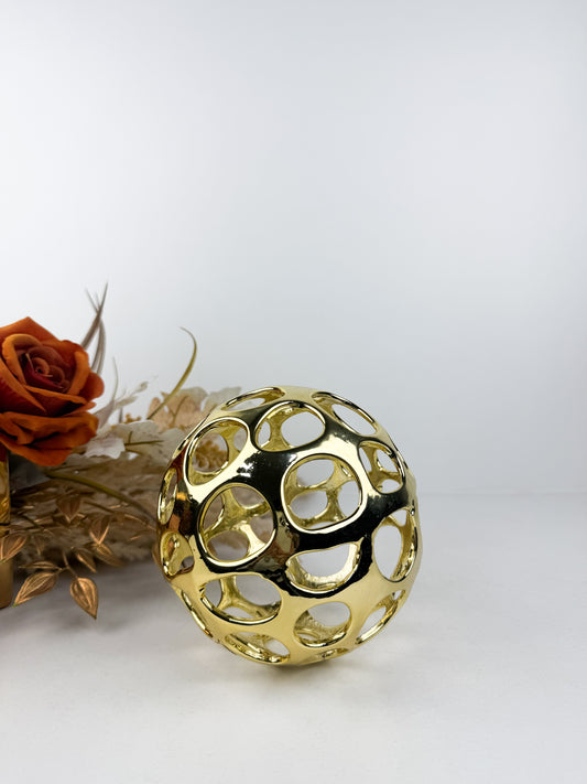 Boule Dorée ronds en métal, style géométrique