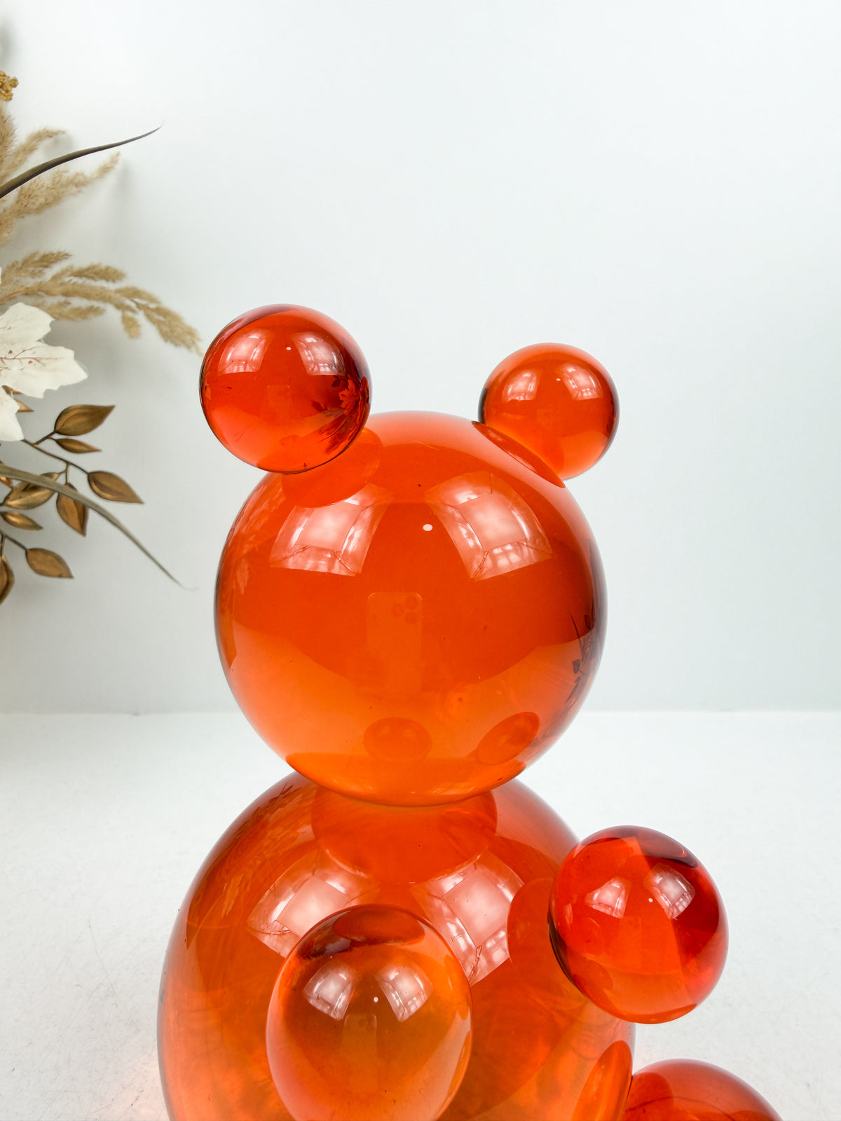 Ours sculptural émaillée orange.