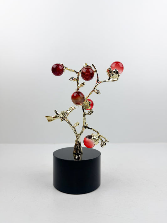 Arbre décoratif de prestige en métal doré